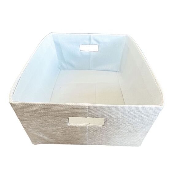 Brand New Gracie Oaks Blue Linen Nursery Basket - Picture 3 of 10